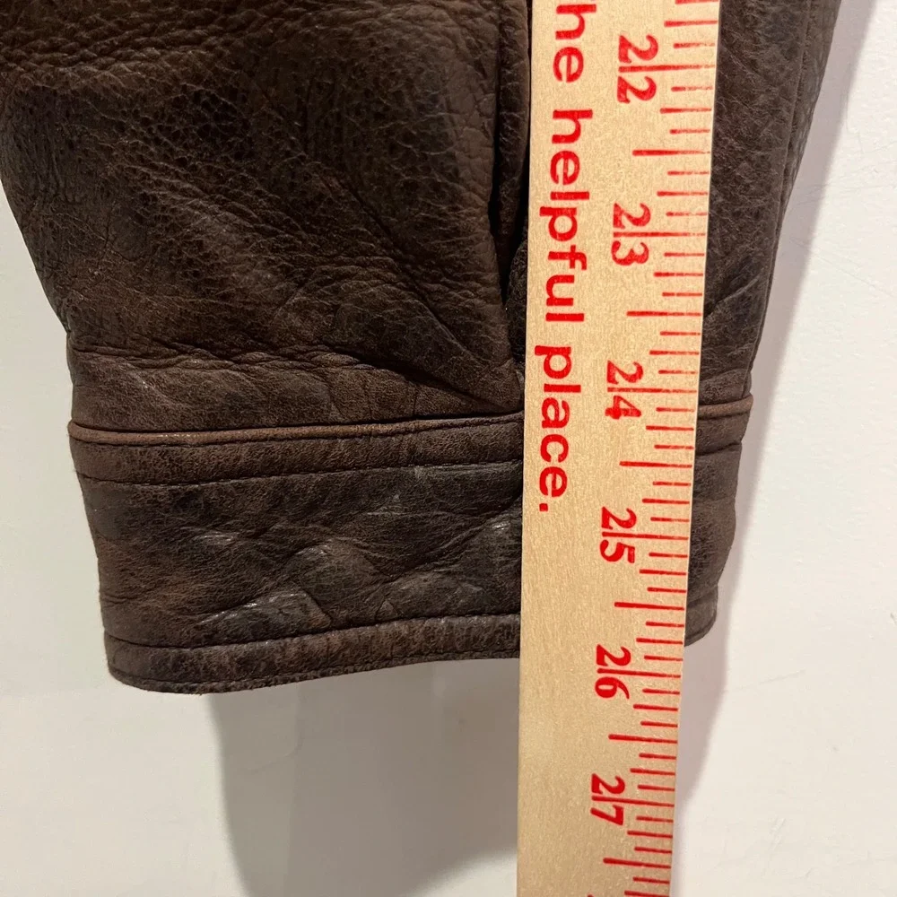 Wilsons Leather Adventure Bound Originals Brown Leather Parka Hooded Jacket L